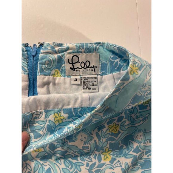 LILLY PULITZER Skirt Blue Monkey  Sz 4 - Picture 3 of 5
